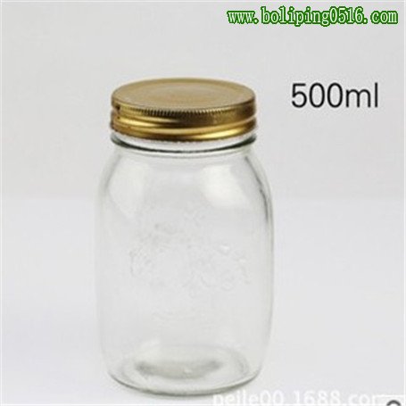 500ml烘焙用具玻璃密封果酱玻璃罐头瓶子 蜂蜜罐头泡菜瓶 储物罐
