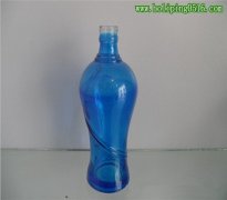 蓝色深加工玻璃瓶酒瓶 高档玻璃酒瓶 彩色玻璃酒瓶 玻璃酒瓶