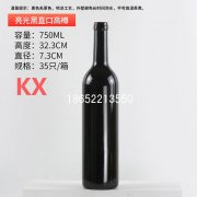 750ml亮黑红酒瓶